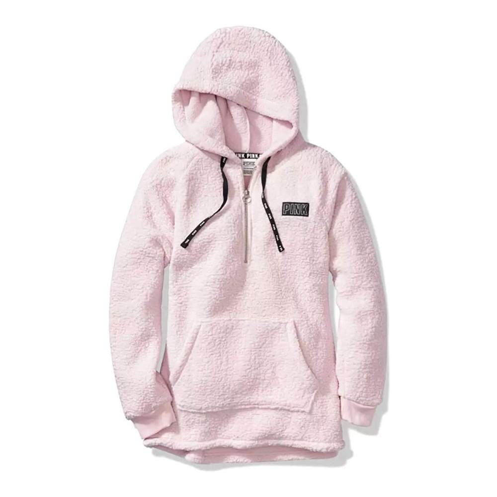 NEW! PINK Sherpa half zip 🎉 FIRM!